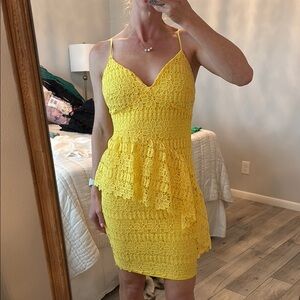 Lulu's Yellow Tiered Mini Sundress